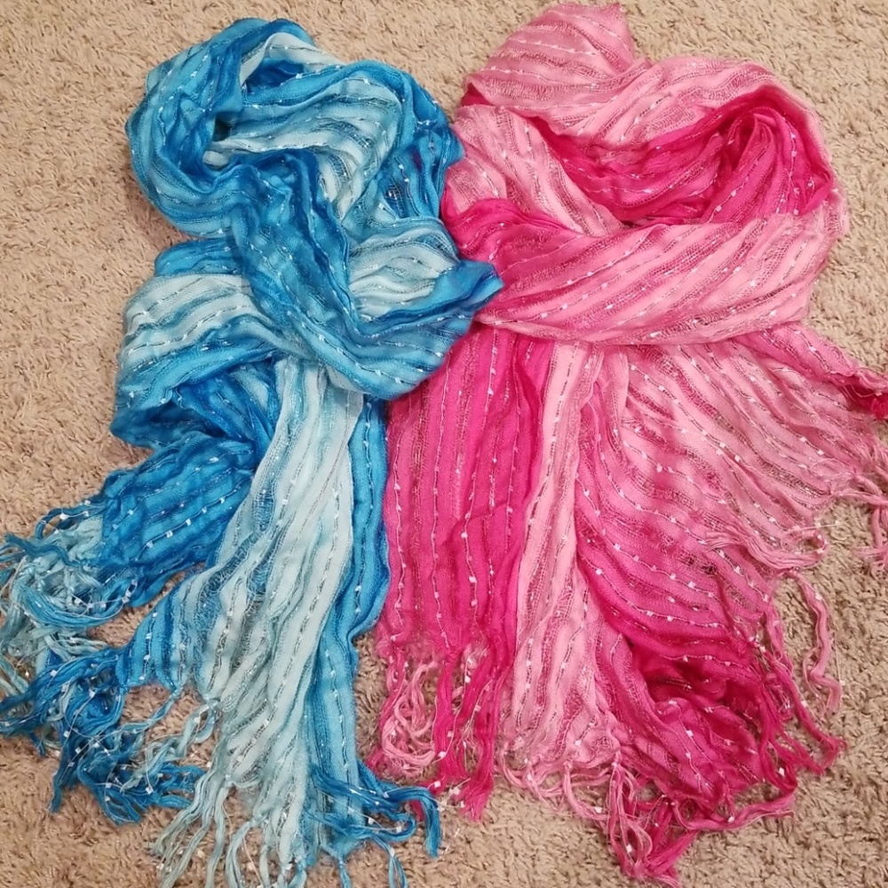 Vanity Glitter Pink/Blue Scarf Set